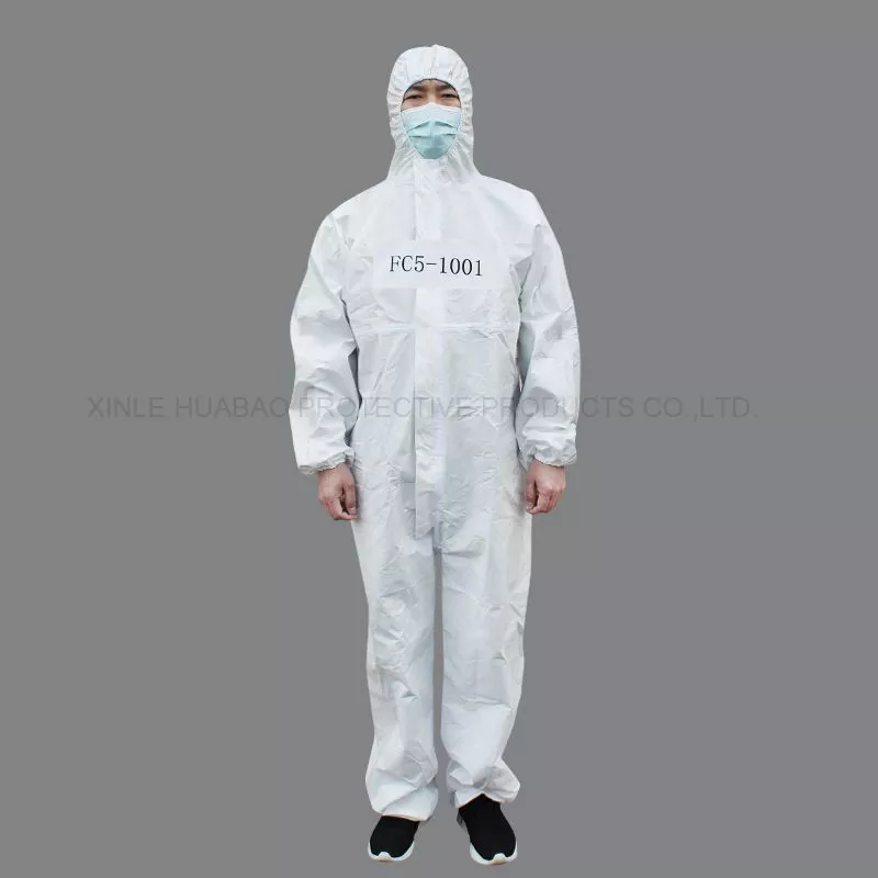 Personal protective equipment non-woven disposable isolation gown knitted Cuffs FC5-1001