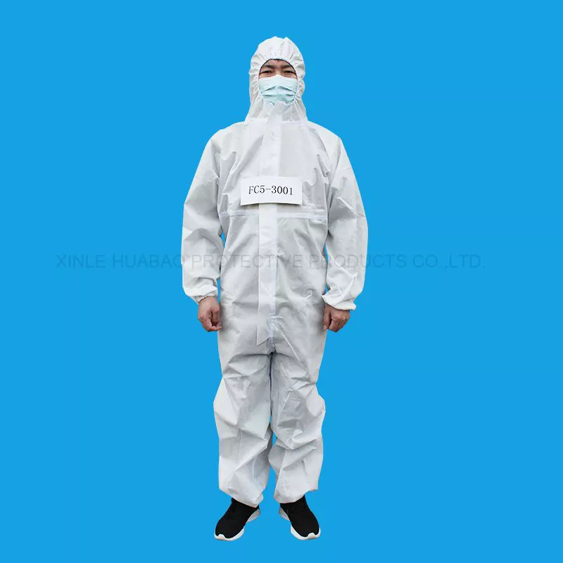 Personal protective equipment non-woven disposable isolation gown knitted Cuffs FC5-3001