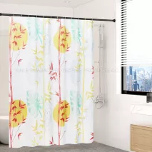 The Latest Underwater World design high grade the best price waterproof  bathroom shower curtains with 12 C hooks Hx-1713--1