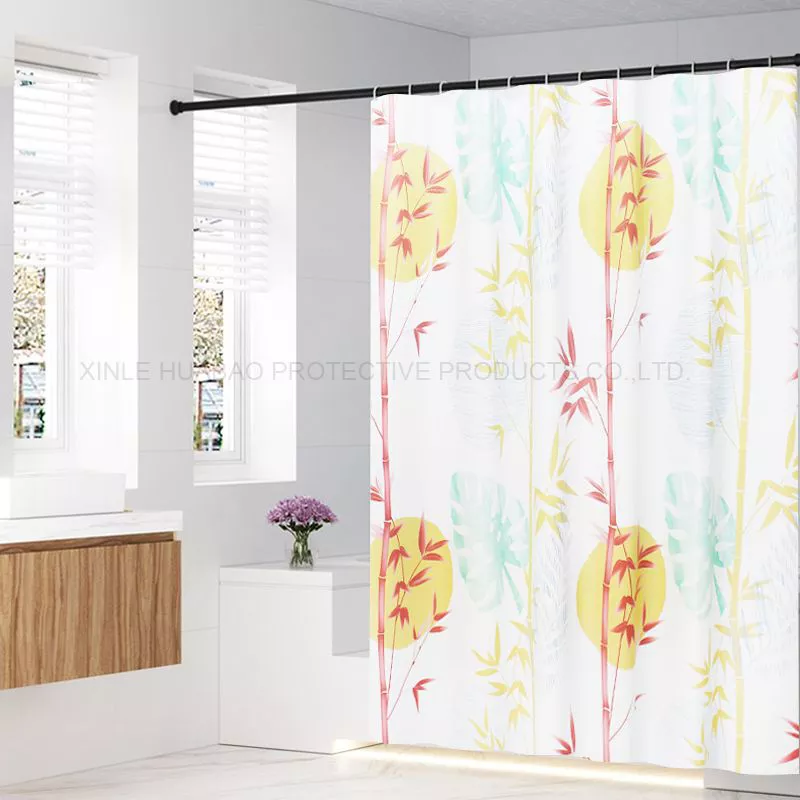 The Latest Underwater World design high grade the best price waterproof  bathroom shower curtains with 12 C hooks Hx-1713--1