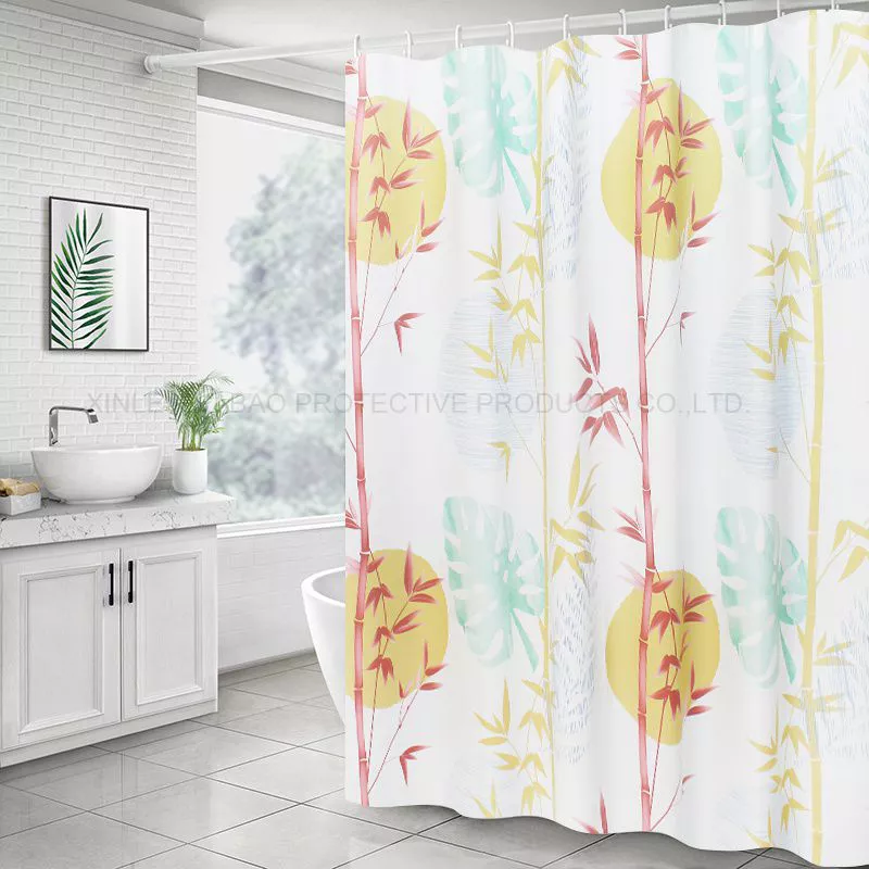 The Latest Underwater World design high grade the best price waterproof  bathroom shower curtains with 12 C hooks Hx-1713--1