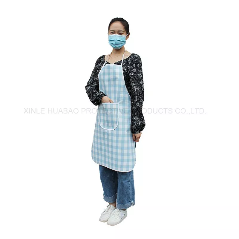 Plastic eco-friendly cooking apron adult waterproof oilproof composite apron